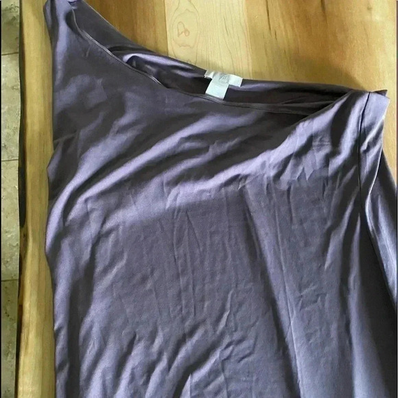 H&M Conscious Choice One Shoulder Purple Midi Dress Size L - Picture 4 of 8